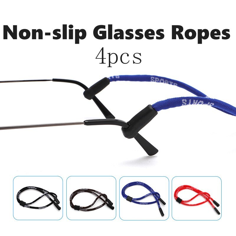 남녀공용 미끄럼 방지 안경 로프, 레트로 탄성 안경 액세서리, 야외 스포츠 안경 코드, 안경 체인, 4 개